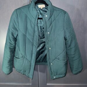 Skies Are Blue Teal Quilted Jacket